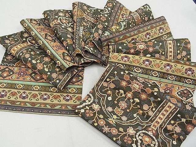 平和屋本店■最高級 明綴れ 袋帯 草花文 金糸 逸品 CYAA0557s4