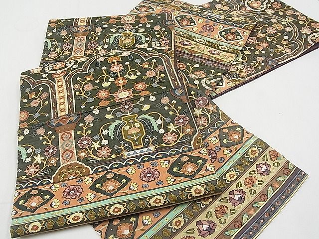 平和屋本店■最高級 明綴れ 袋帯 草花文 金糸 逸品 CYAA0557s4
