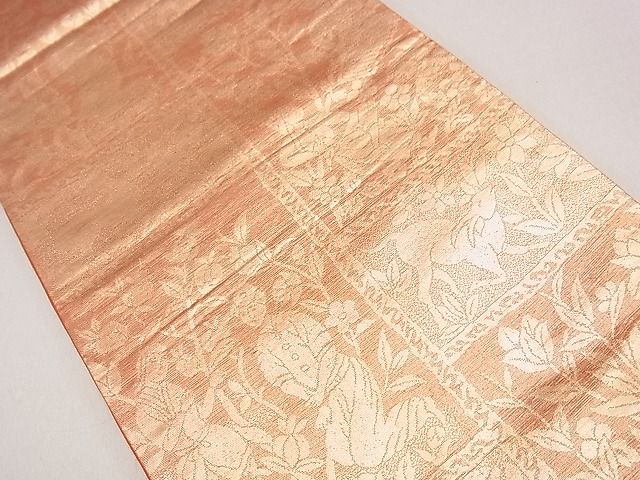 平和屋着物◎六通柄袋帯 人物風景花文 金糸 逸品 DAAH0281ya
