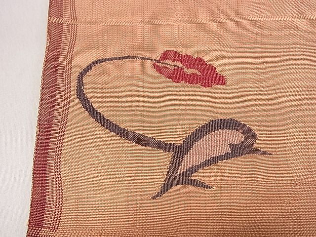 平和屋着物◎全通柄袋帯 紬地 ワンポイント 草花文 逸品 DAAH0287ya