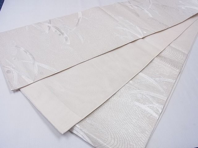 平和屋着物■六通柄袋帯 立波芝草文 銀糸 逸品 CAAF3198hy