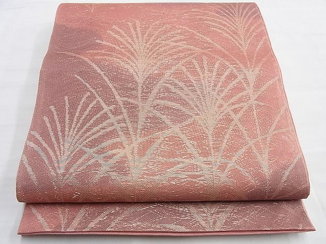 平和屋着物■夏物 六通柄 袋帯 すすき 金糸 逸品 BAAI3779du