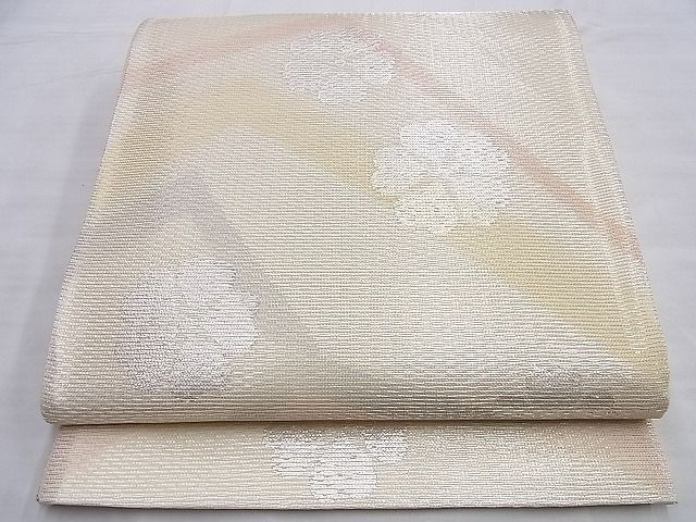 平和屋着物■夏物 六通柄袋帯 桜散らし 銀糸 逸品 BAAI9501du