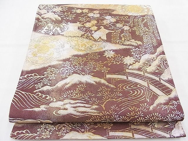 平和屋着物◎六通柄袋帯 御所解 金銀糸 逸品 BAAI2046ns
