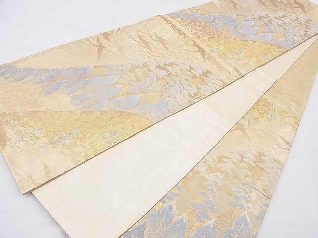 平和屋着物◎佐賀錦 六通柄袋帯 飛鶴樹林文 金糸 逸品 BAAI2064ns