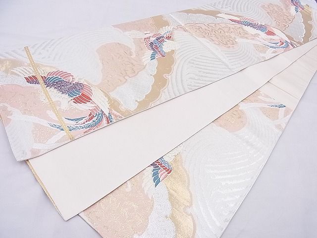 平和屋着物◎六通柄袋帯 唐織 雪輪鳳凰文 金銀糸 逸品 BAAI2086ns