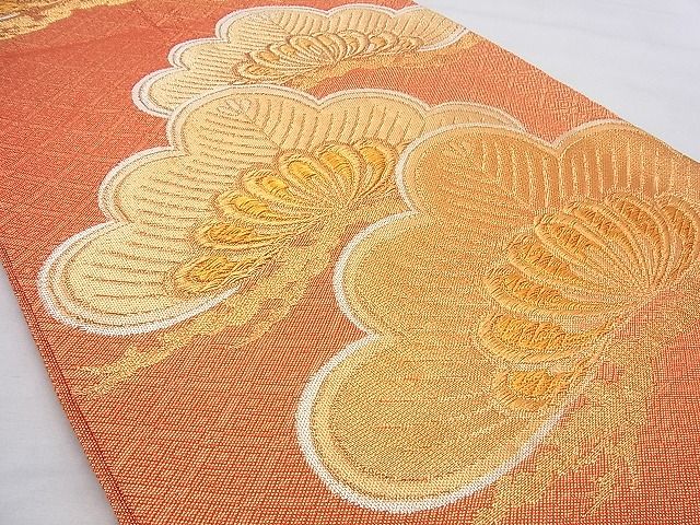 平和屋着物◎佐賀錦 六通柄袋帯 笠松 金糸 逸品 BAAI0421if