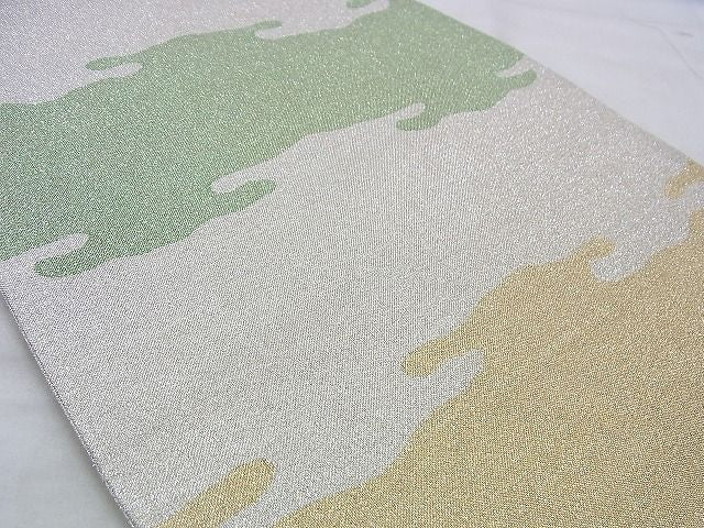 平和屋着物◎六通柄袋帯 ワンポイント 荒磯 金銀糸 逸品 BAAI0438if