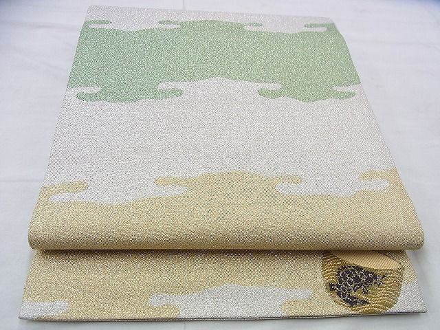 平和屋着物◎六通柄袋帯 ワンポイント 荒磯 金銀糸 逸品 BAAI0438if