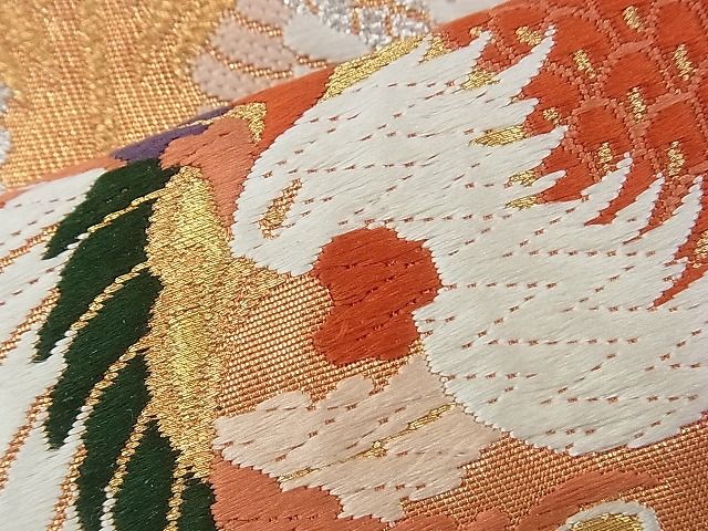 平和屋着物◎六通柄袋帯 唐織 鳳凰蜀江切嵌文様 金糸 逸品 BAAI0476if