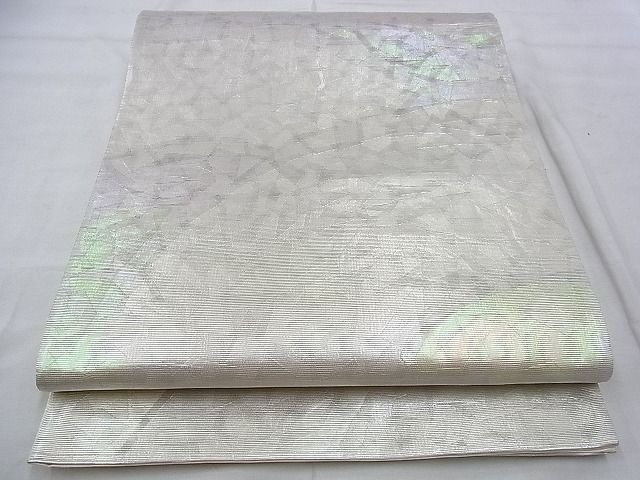 平和屋着物◎六通柄袋帯 地紙文様 銀糸 逸品 BAAI0480if