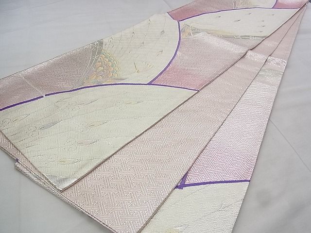 平和屋着物◎佐賀錦 六通柄袋帯 唐織 孔雀 金銀糸 逸品 BAAI5492if