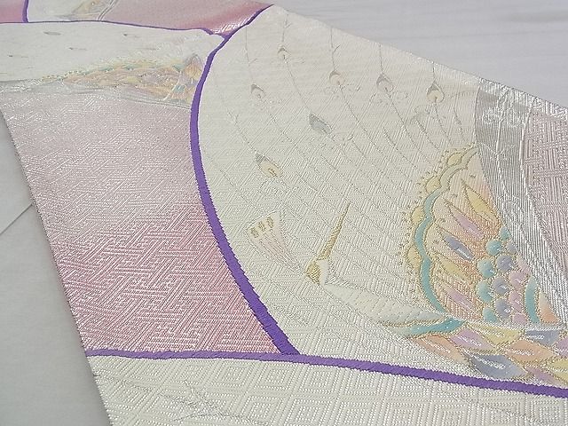 平和屋着物◎佐賀錦 六通柄袋帯 唐織 孔雀 金銀糸 逸品 BAAI5492if