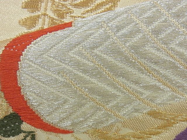 平和屋着物◎六通柄袋帯 唐織 光琳松 金糸 逸品 BAAI5480if