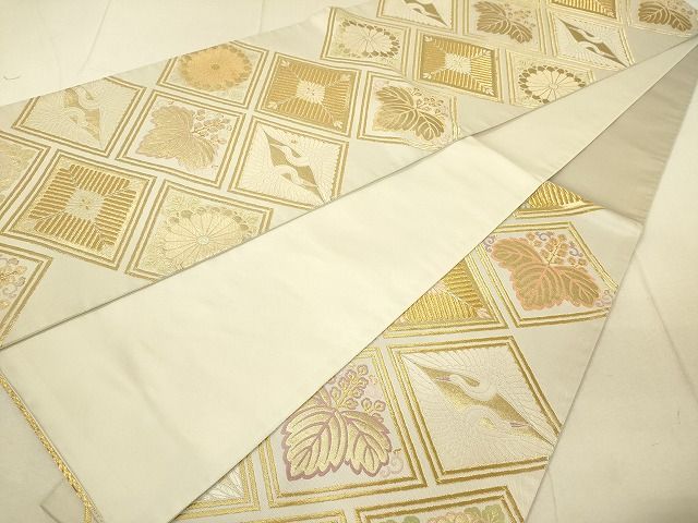 平和屋着物◎六通柄袋帯 吉祥菱取文 金糸 逸品 DAAH2345ud