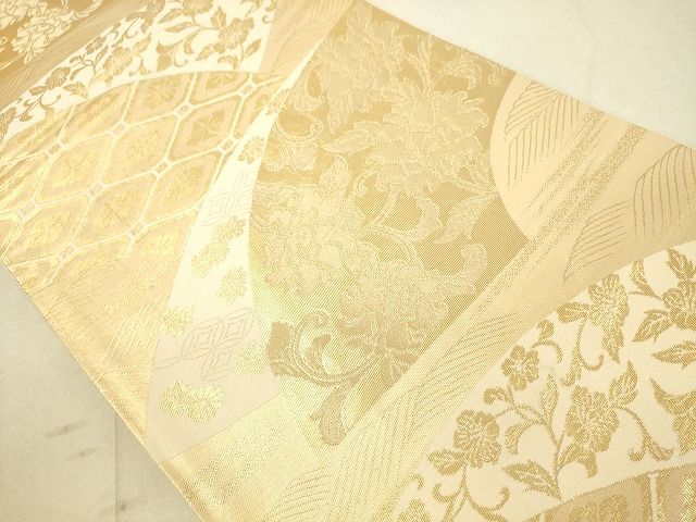 平和屋着物◎六通柄袋帯 地紙重ね花唐草文 金糸 逸品 DAAH2413ud