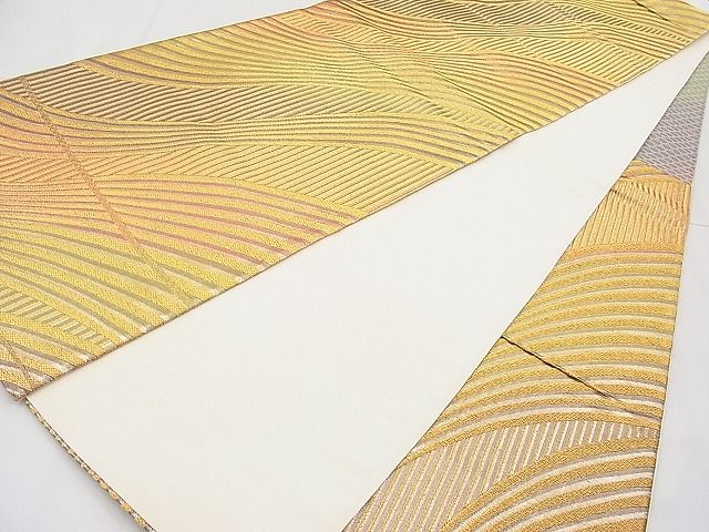 平和屋着物◎六通柄袋帯 流水文 金糸 逸品 BAAI9348sa