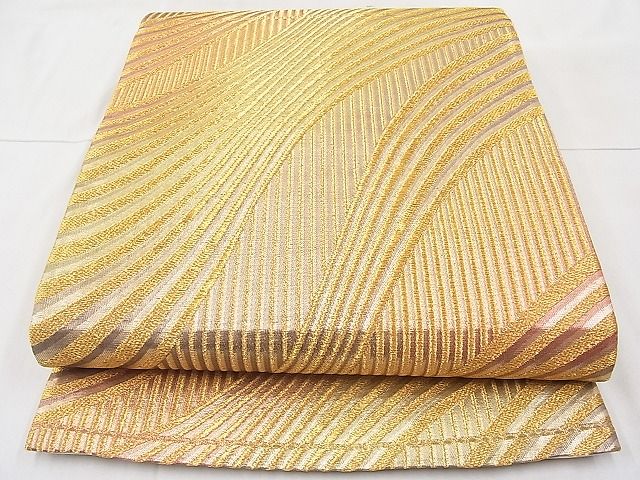 平和屋着物◎六通柄袋帯 流水文 金糸 逸品 BAAI9348sa