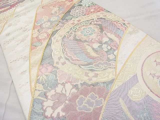 平和屋着物◎佐賀錦 六通柄袋帯 鳳凰正倉院花文 金銀糸 逸品 BAAI9356sa