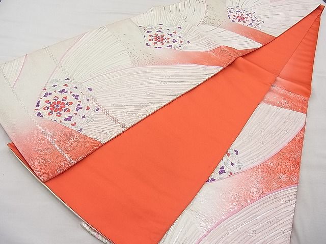 平和屋着物◎六通柄袋帯 唐織 正倉院花文 銀糸 逸品 BAAI9355sa