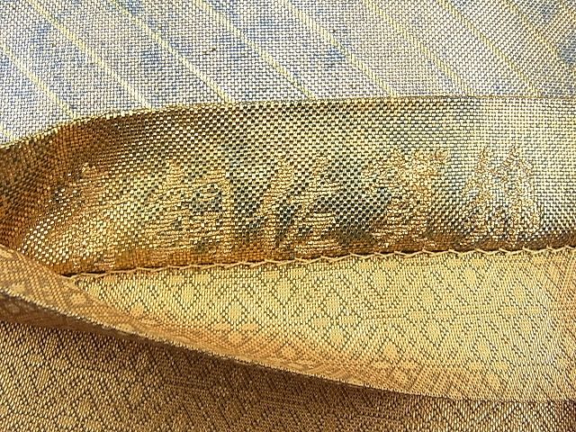 平和屋着物◎青銅佐賀錦 六通柄袋帯 檜垣文様 金糸 逸品 BAAI9377sa
