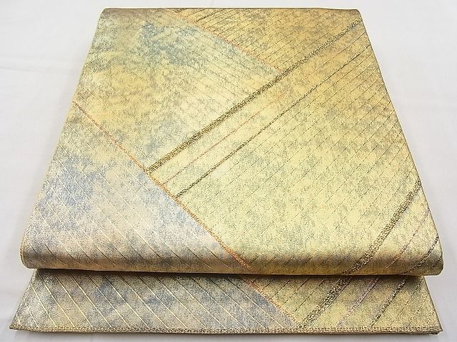 平和屋着物◎青銅佐賀錦 六通柄袋帯 檜垣文様 金糸 逸品 BAAI9377sa
