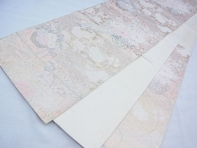 平和屋着物◎六通柄袋帯 唐織 吉祥花車文 金糸 逸品 BAAI3335qt