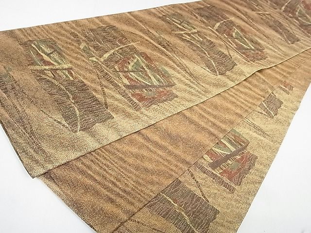 平和屋着物◎六通柄袋帯 抽象文様 金銀糸 逸品 DAAH4099cf