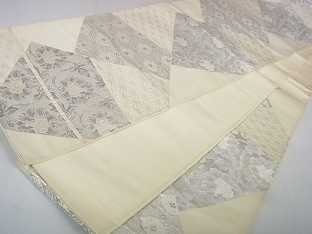平和屋着物◎六通柄袋帯 唐織 色紙重ね花文 銀糸 逸品 DAAH4117cf