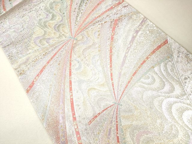 平和屋着物◎西陣 六通柄袋帯 唐織 流水舞蝶文 金銀糸 逸品 CAAG2532eg