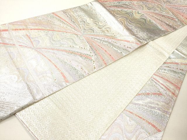 平和屋着物◎西陣 六通柄袋帯 唐織 流水舞蝶文 金銀糸 逸品 CAAG2532eg