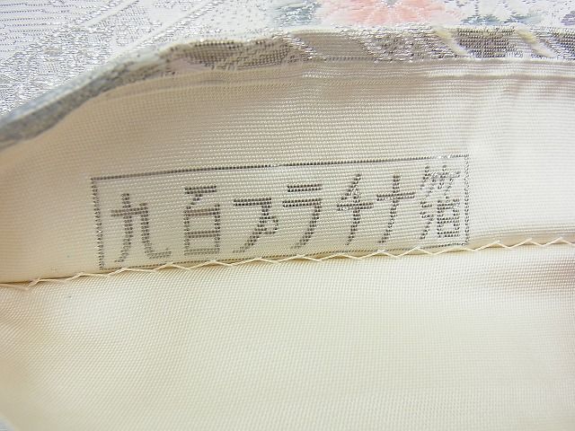 平和屋着物◎六通柄袋帯 唐織 格天花車文 九百プラチナ箔 逸品 BAAI4507jm