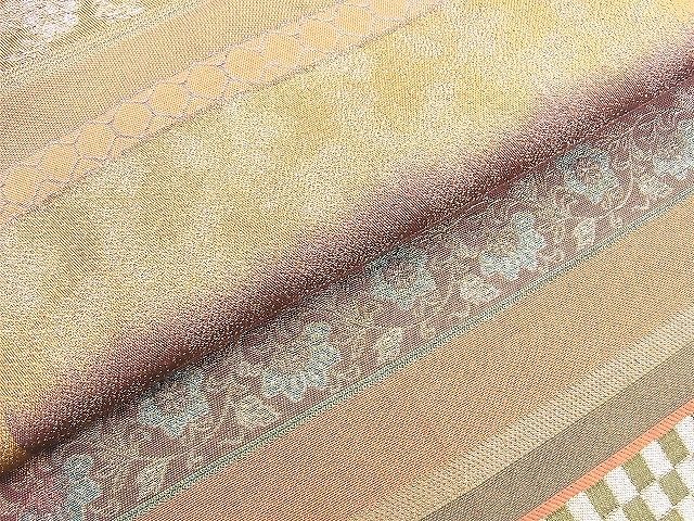 平和屋着物◎全通柄袋帯 横段唐草文 金糸 逸品 BAAI4516jm