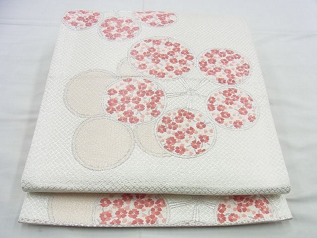 平和屋着物◎六通柄袋帯 唐織 梅鉢 銀糸 逸品 BAAI4530jm