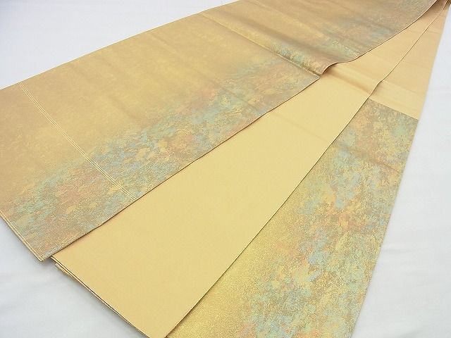平和屋着物◎六通柄袋帯 霞文 金彩 引箔 逸品 BAAI4524jm