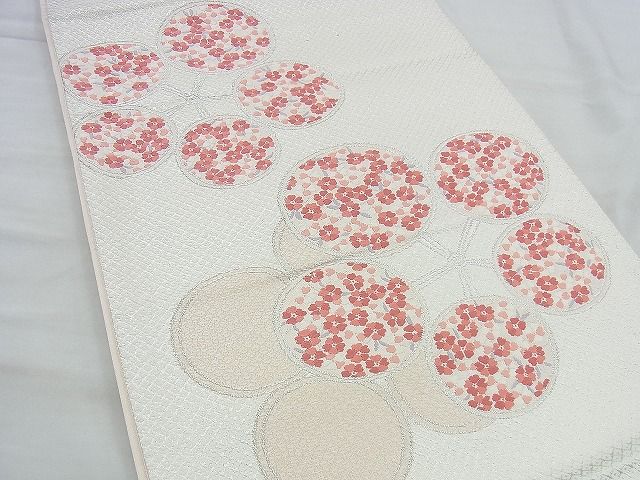 平和屋着物◎六通柄袋帯 唐織 梅鉢 銀糸 逸品 BAAI4530jm