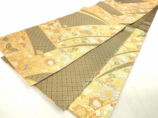 平和屋着物◎佐賀錦 六通柄袋帯 鳳凰花文 金糸 逸品 DAAH9576tw