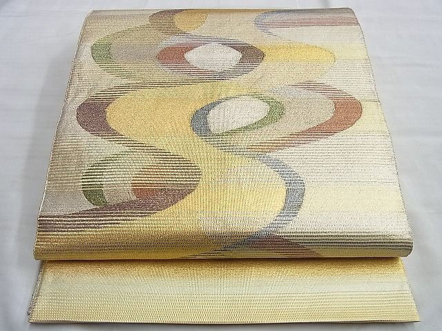 平和屋着物■佐賀錦 太鼓柄袋帯 流水文 金銀糸 逸品 BAAI9649du