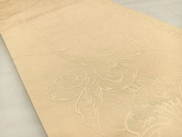 平和屋着物◎六通柄袋帯 ふくれ織り 花唐草文 逸品 BAAJ5221ea