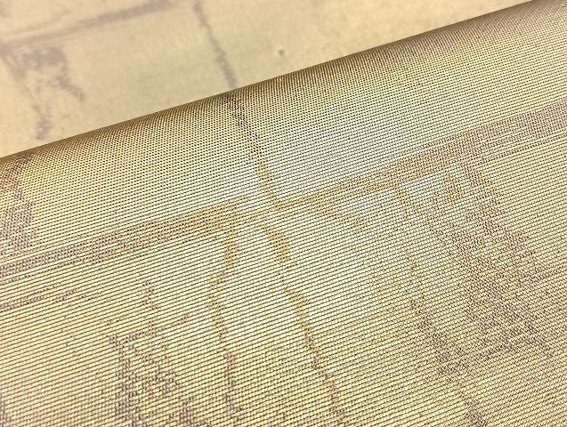 平和屋着物◎六通柄袋帯 破れ格子柄 金糸 逸品 BAAJ5224ea