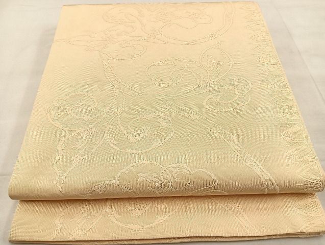 平和屋着物◎六通柄袋帯 ふくれ織り 花唐草文 逸品 BAAJ5221ea