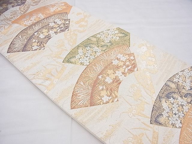 平和屋着物◎六通柄袋帯 地紙花文 金銀糸 逸品 BAAI6474th