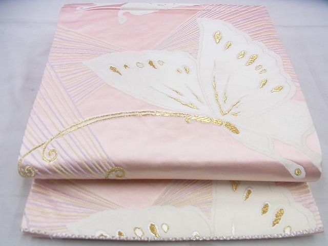 平和屋着物◎六通柄袋帯 唐織 舞蝶文 金銀糸 逸品 BAAJ0065th