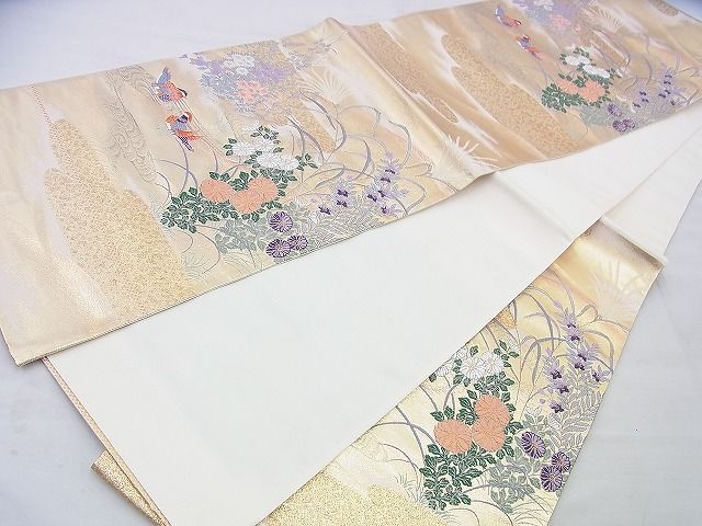 平和屋着物◎六通柄袋帯 唐織 日本屏風紋 金糸 逸品 BAAJ0077th