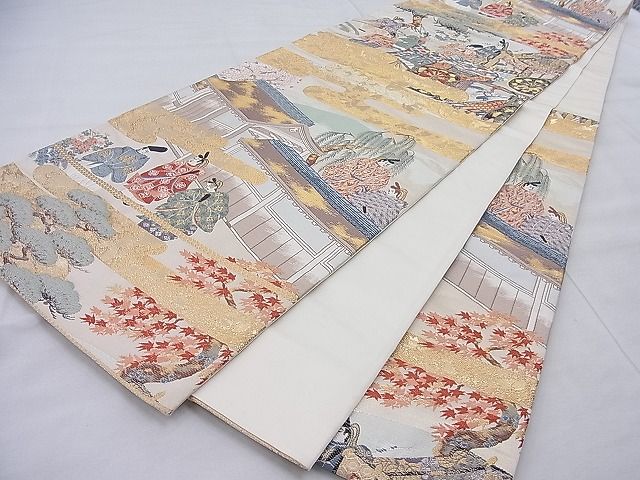 平和屋着物◎六通柄袋帯 唐織 春秋鎌倉 金糸 逸品 BAAI0495if