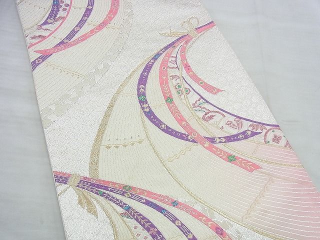 平和屋着物◎六通柄袋帯 束ね熨斗有職文 金銀糸 逸品 BAAI5956jm