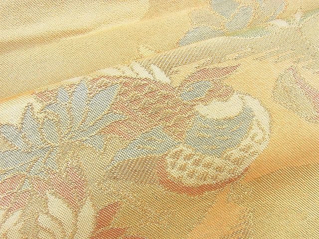 平和屋着物◎西陣 宮田織物謹製 六通柄袋帯 花鳥文 金糸 逸品 BAAI5952jm