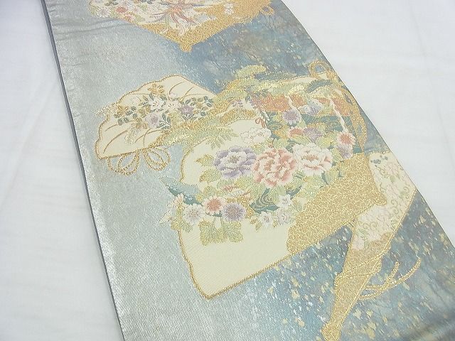 平和屋着物◎六通柄袋帯 唐織 文様歳時記 金糸 引箔 逸品 BAAI5980jm