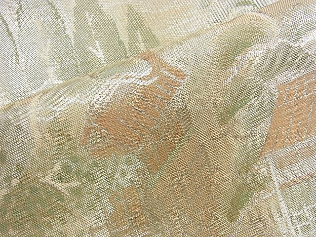 平和屋着物◎佐賀錦 六通柄袋帯 名勝風景文 金糸 逸品 BAAI5993jm
