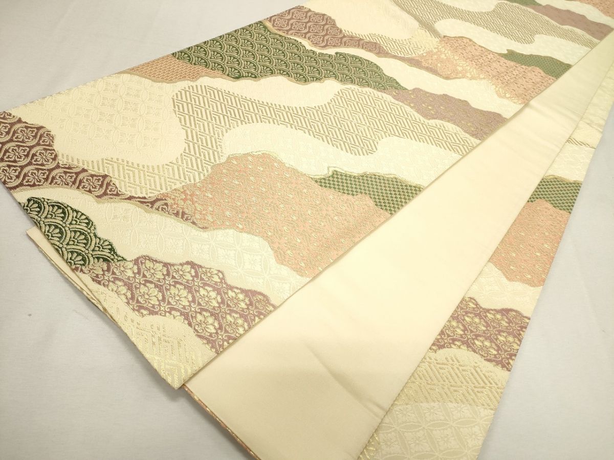 平和屋着物◎六通柄袋帯 道長草花文 匠や 金糸 逸品 CAAG5412ak